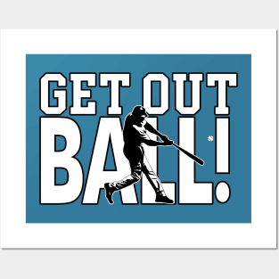 Get Out Ball Baseball Dinger Home Run Posters and Art